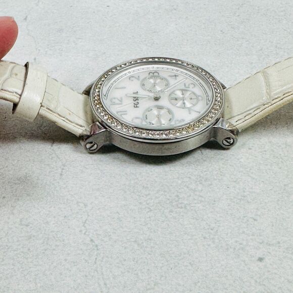Fossil Watch Womens 38mm Multifunction Rhinestone Bling Bezel New Battery main image 12